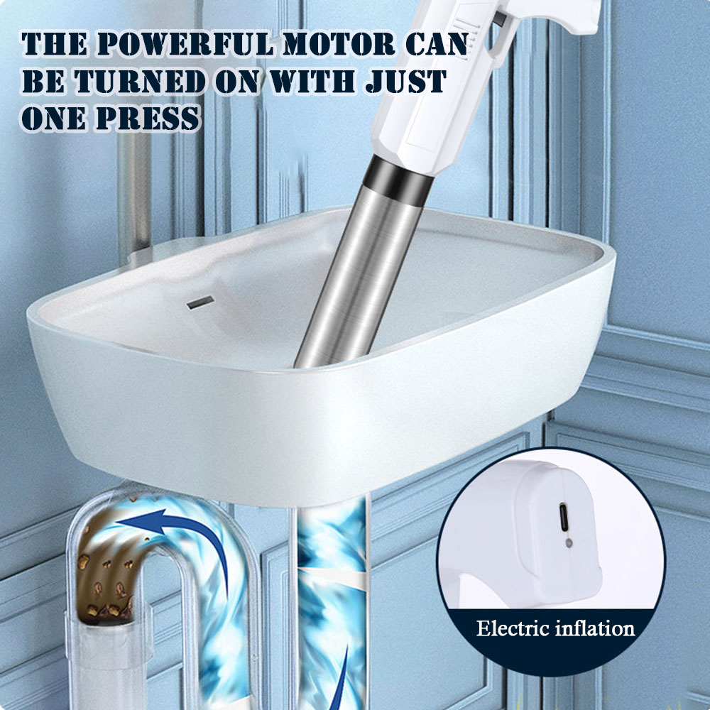 Plunger Toilet - 강력한 전기 변기 뚜러뻥 충격파 언블로커,