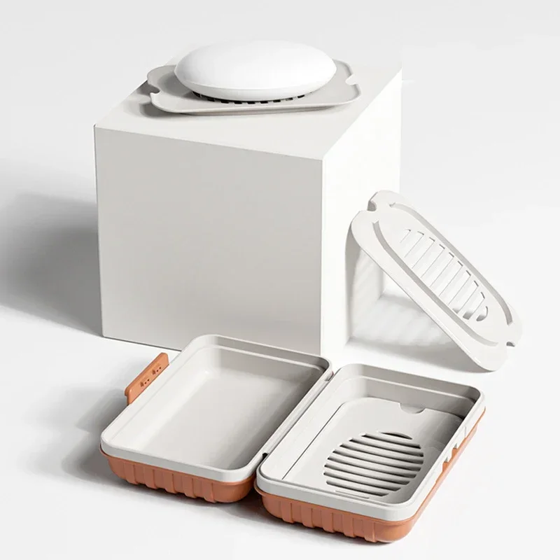 Home Essentials Bathroom Storage - 욕실용 플라스틱 비누 받침대, 뚜껑이 있어