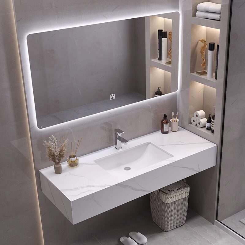 Home Bathroom Vanity Combo - 현대적인 디자인의 욕실 수납장, 거울, 코너