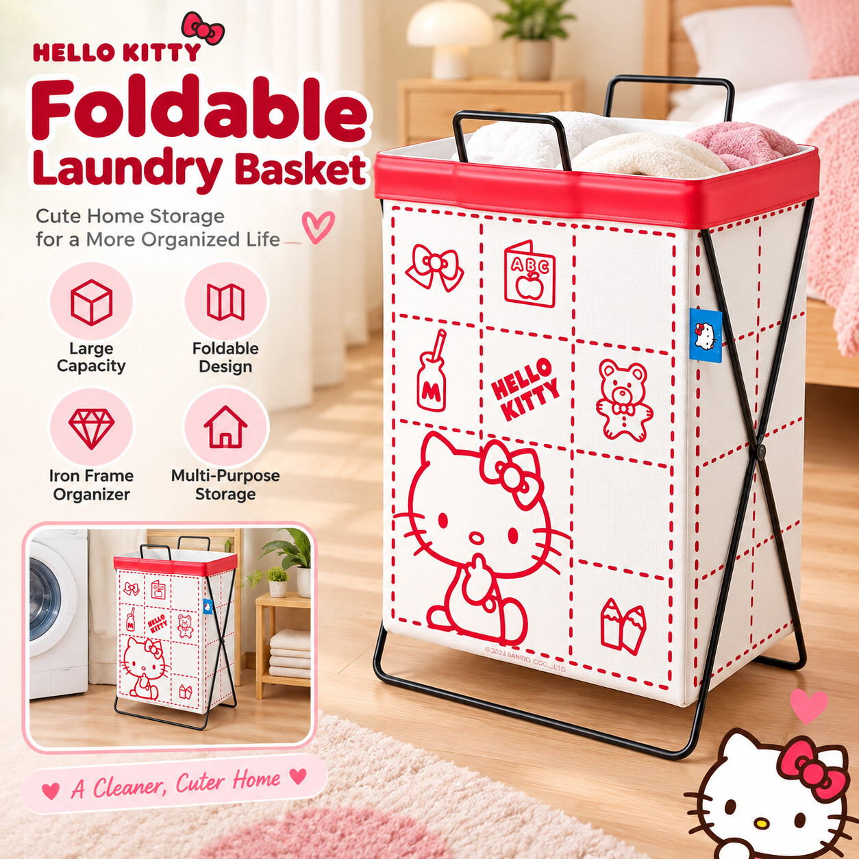 Home Edit Bathroom Storage - 시나모롤, 쿠로미, 산리오, 스틸 프레임, 대형