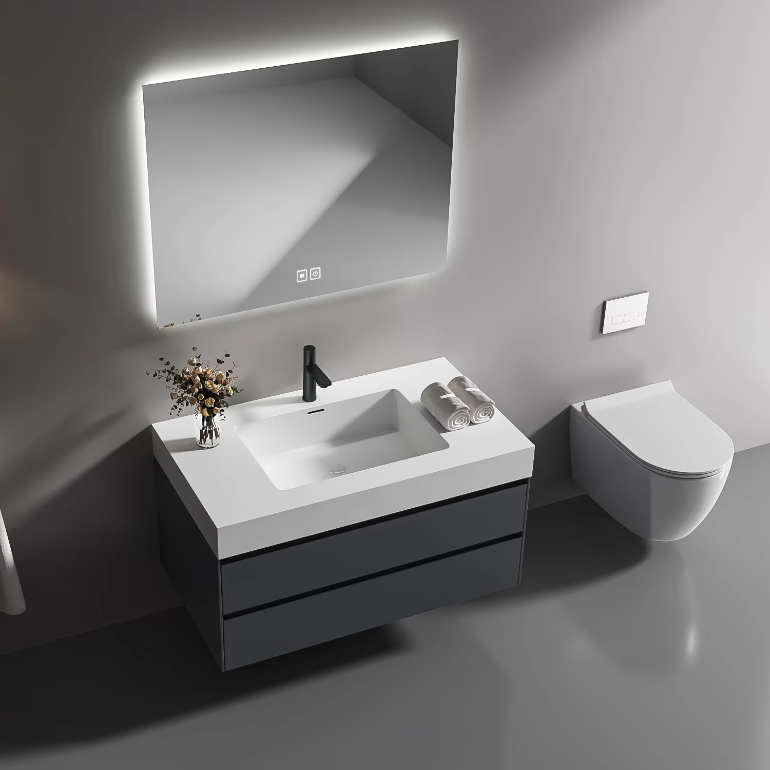 Home Bathroom Trends - 현대적인 고급 벽걸이형 욕실 세면대 합판