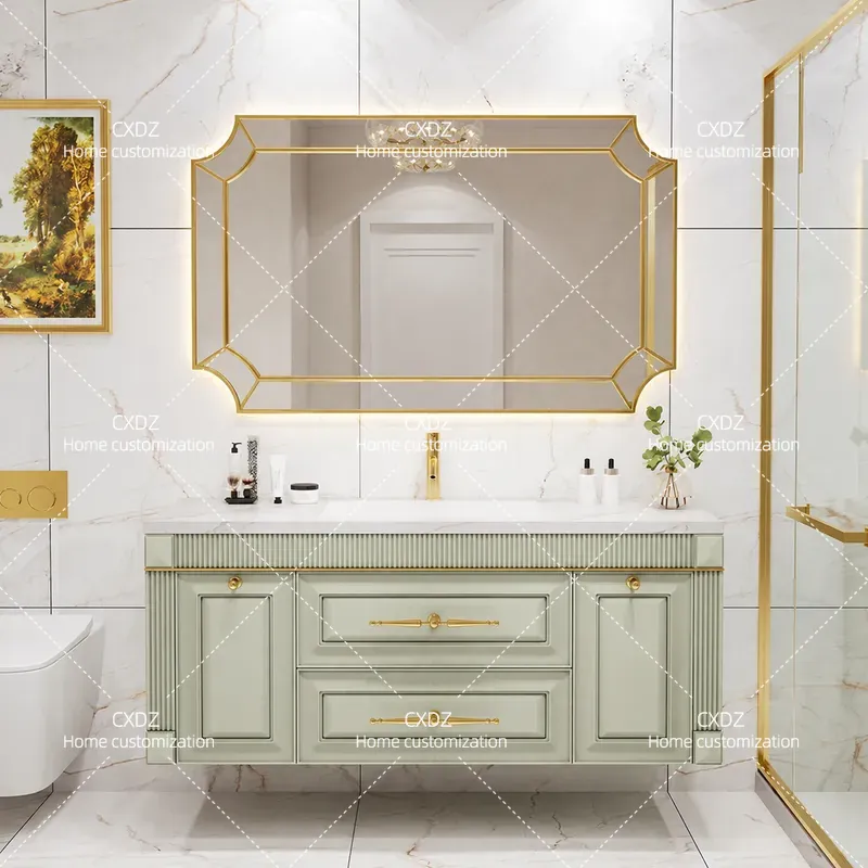 Home Bathroom Vanity Combo - 아메리칸 오크 록 슬래브 무이음매 세면대
