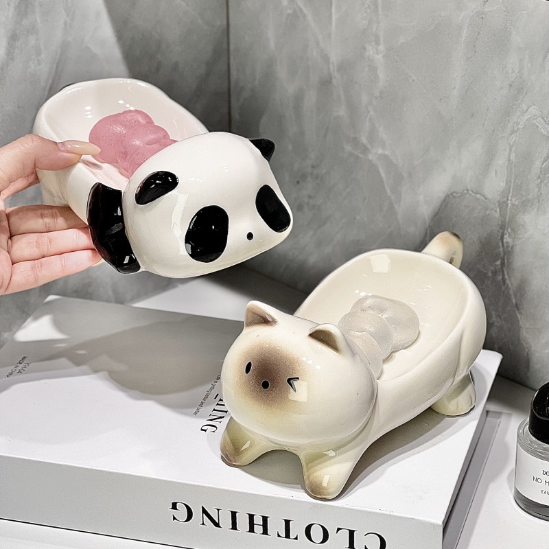 Home Essentials Bathroom Storage - 새로운 고급 세라믹 비누 받침대는 무타공