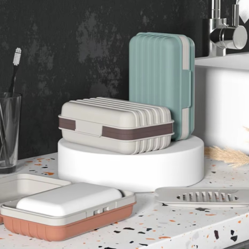 욕실용 플라스틱 비누 받침대, 뚜껑이 있어 비누를 건조 - Home Essentials Bathroom Storage 리뷰 및 가격