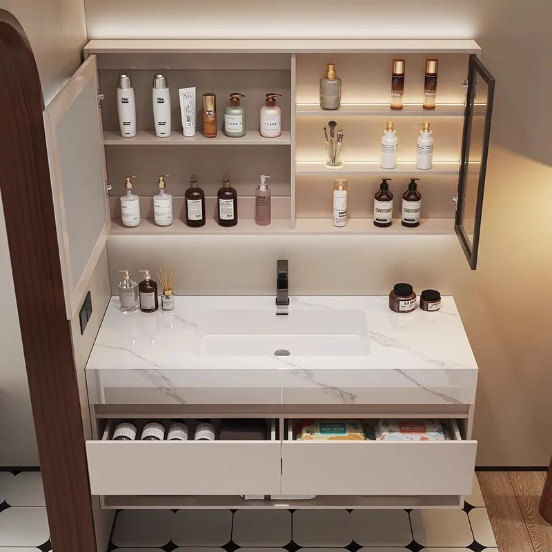 모던 욕실 세면대 슬레이트 세라믹 세면기와 원목 욕실  - Home Bathroom Vanity Combo 리뷰 및 가격