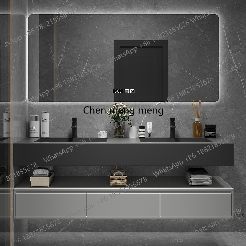 블랙 조명 선반 욕실 캐비닛 정리함 고급 호텔 화장실  - Home Bathroom Vanity Combo 리뷰 및 가격