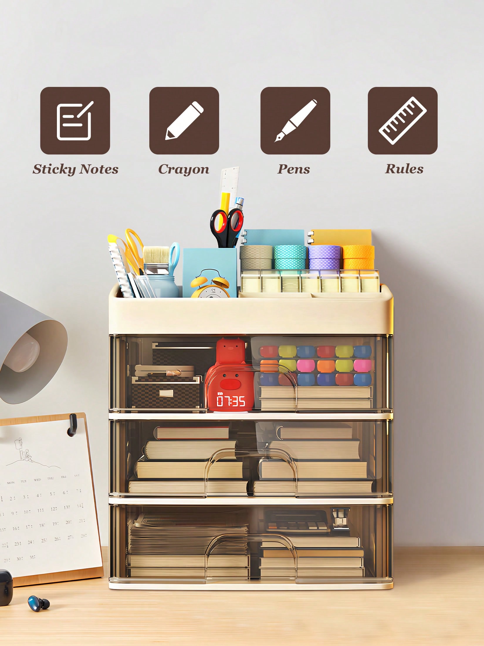 화장품 정리함, 화장품 보관용 서랍, 투명한 플라스틱  - Home Essentials Bathroom Storage 리뷰 및 가격