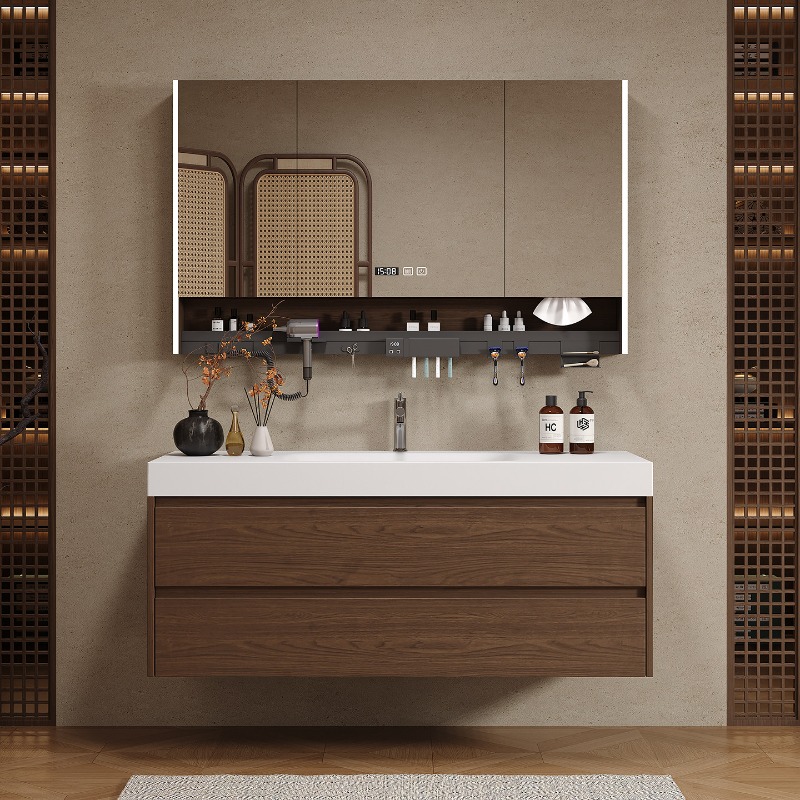 나무 칸막이 욕실 캐비닛 고급스러운 현대식 공간 절약형 - Home Bathroom Vanity Combo 리뷰 및 가격