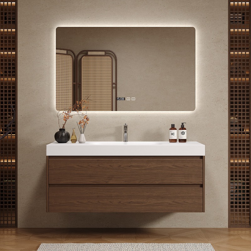 나무 칸막이 욕실 캐비닛 고급스러운 현대식 공간 절약형 - Home Bathroom Vanity Combo 리뷰 및 가격