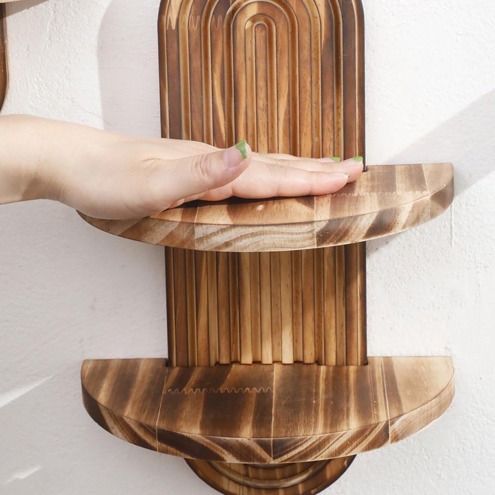 보헤미안 레인보우 벽걸이 선반 2단 나무 디스플레이 플 - Home Bathroom Organizer 리뷰 및 가격