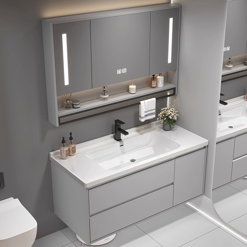 세라믹 화장실 욕실 세면대 빈티지 파티션 화장대 그레이 - Home Bathroom Vanity Combo 리뷰 및 가격