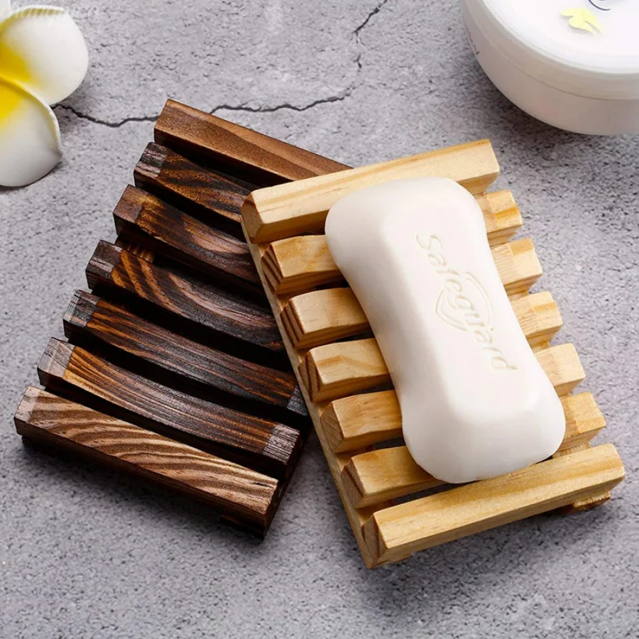 천연 대나무 비누 홀더, 나무 배수대로 비누를 건조하고 - Home Essentials Bathroom Storage 리뷰 및 가격