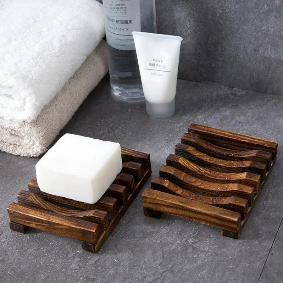 천연 대나무 비누 홀더, 나무 배수대로 비누를 건조하고 - Home Essentials Bathroom Storage 리뷰 및 가격