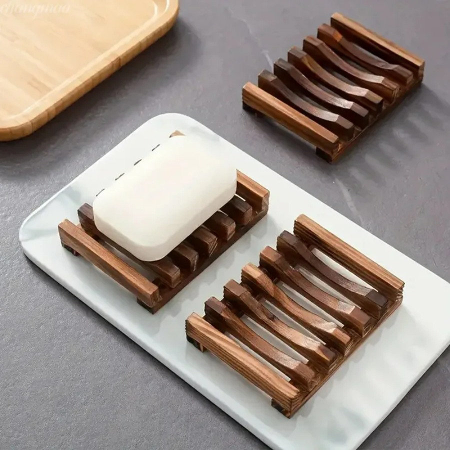 천연 대나무 비누 홀더, 나무 배수대로 비누를 건조하고 - Home Essentials Bathroom Storage 리뷰 및 가격