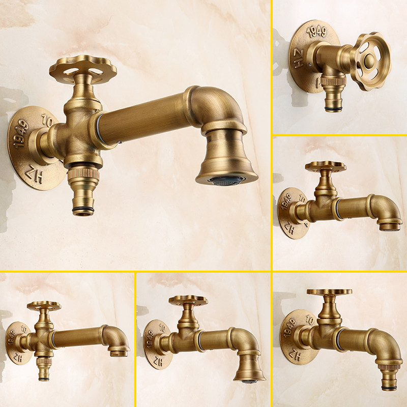 황동 세탁기 수도꼭지 앤틱 야외 마당 정원 풀 탭 단일 - Basin Mixer Tap 리뷰 및 가격