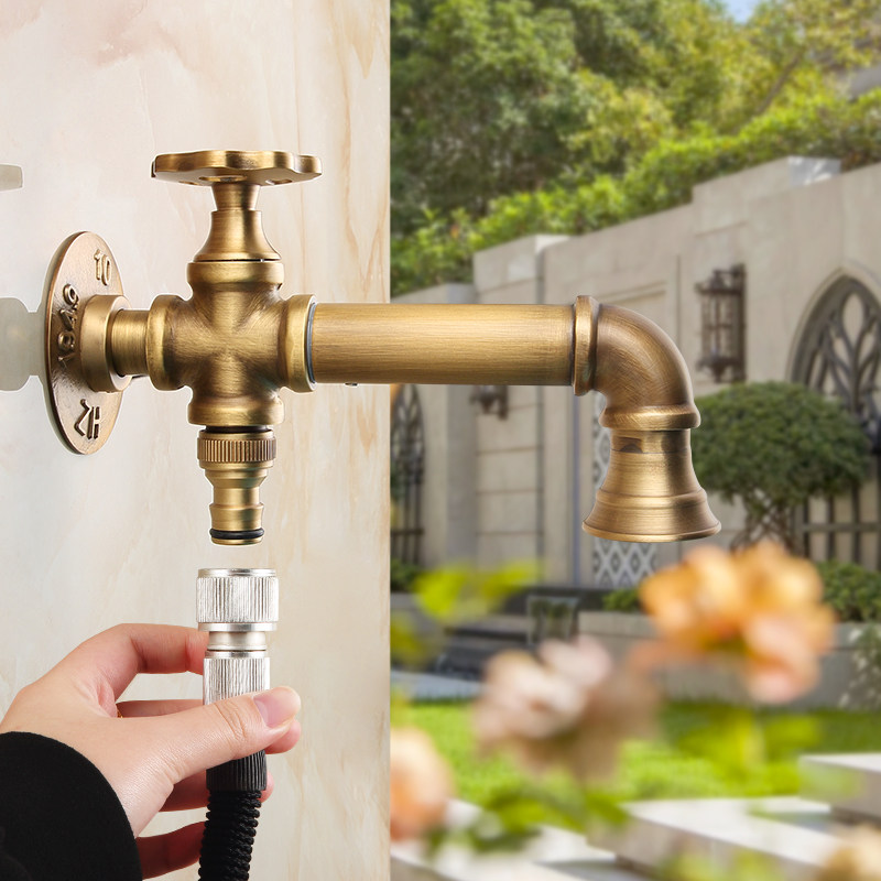 황동 세탁기 수도꼭지 앤틱 야외 마당 정원 풀 탭 단일 - Basin Mixer Tap 리뷰 및 가격