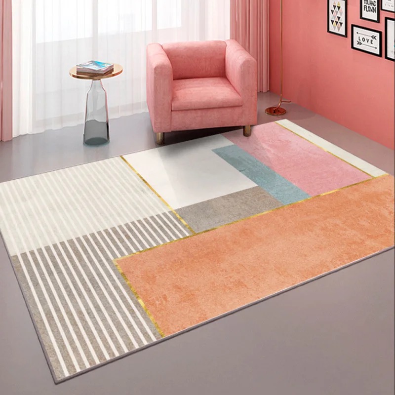 VIKAMA 마카롱 색상의 추상적인 디자인 러그: 침실 - Home Bathroom Trends 리뷰 및 가격