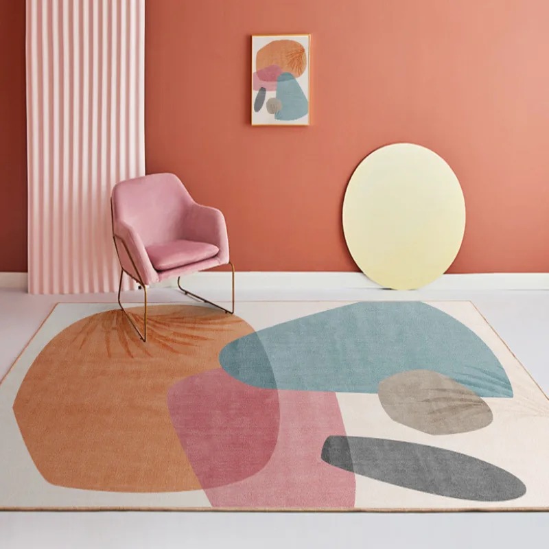 VIKAMA 마카롱 색상의 추상적인 디자인 러그: 침실 - Home Bathroom Trends 리뷰 및 가격