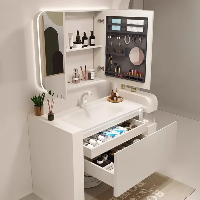 세라믹 일체형 세면대가 있는 벽걸이형 욕실 캐비닛 세트 - Home Bathroom Vanity Combo 리뷰 및 가격