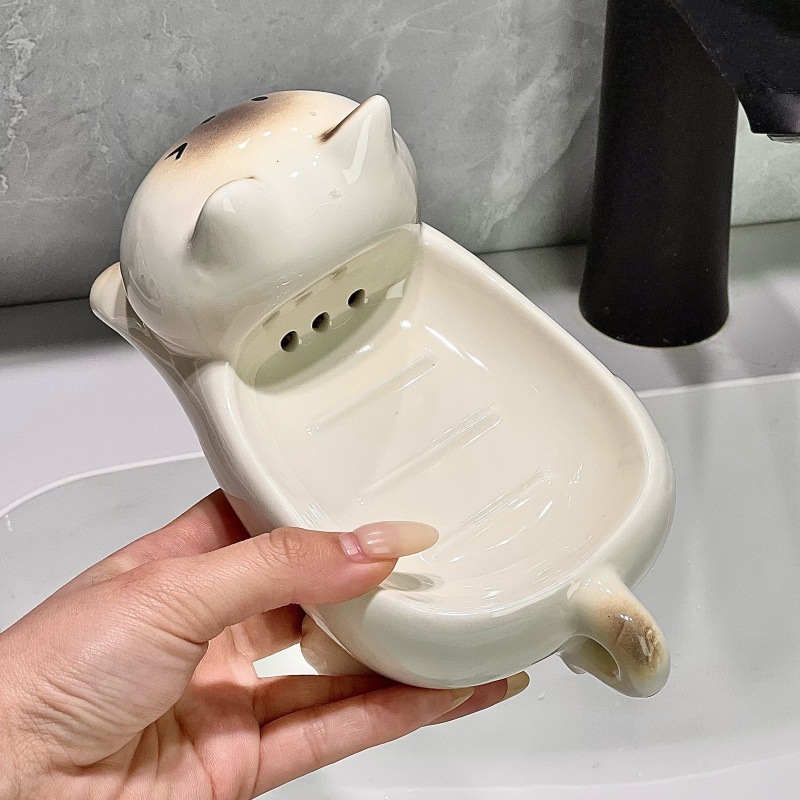새로운 고급 세라믹 비누 받침대는 무타공 배수 디자인으 - Home Essentials Bathroom Storage 리뷰 및 가격